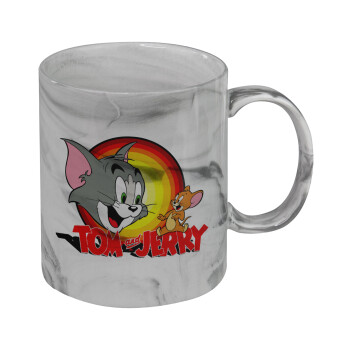 Tom and Jerry, Κούπα κεραμική, marble style (μάρμαρο), 330ml