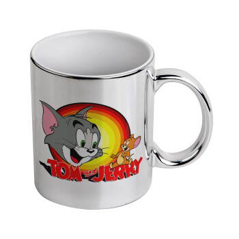 Tom and Jerry, Mug ceramic, silver mirror, 330ml