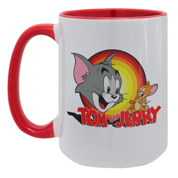 Tom and Jerry, Κούπα Mega 15oz, κεραμική Κόκκινη, 450ml