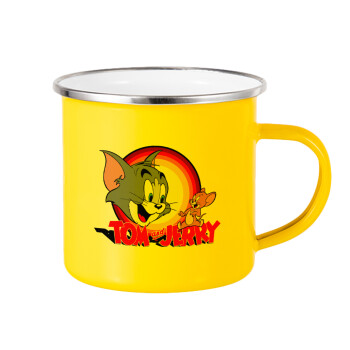 Tom and Jerry, Κούπα Μεταλλική εμαγιέ Κίτρινη 360ml