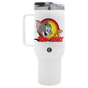 Tom and Jerry, Mega Stainless steel Tumbler with lid, double wall 1,2L