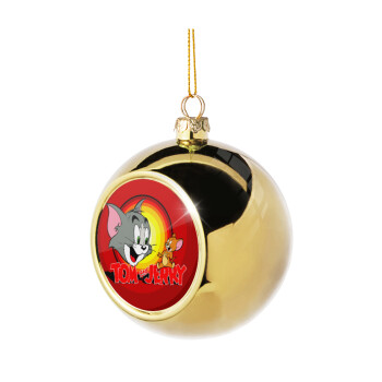 Tom and Jerry, Χριστουγεννιάτικη μπάλα δένδρου Χρυσή 8cm