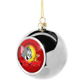 Tom and Jerry, Χριστουγεννιάτικη μπάλα δένδρου Ασημένια 8cm