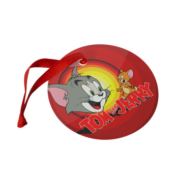 Tom and Jerry, Christmas ornament glass 9cm