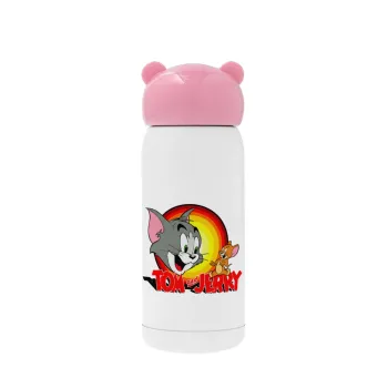 Tom and Jerry, Pink stainless steel thermal flask, 320ml