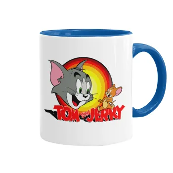 Tom and Jerry, Mug colored blue, ceramic, 330ml