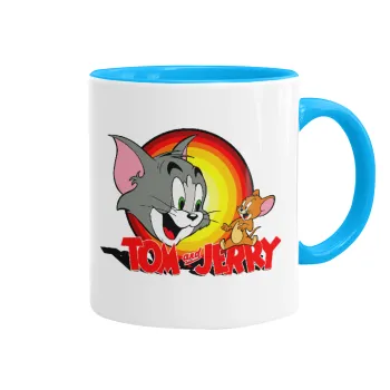 Tom and Jerry, Mug colored light blue, ceramic, 330ml