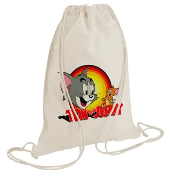 Tom and Jerry, Τσάντα πλάτης πουγκί GYMBAG natural (28x40cm)