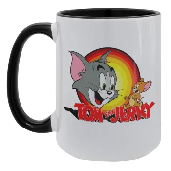 Tom and Jerry, Κούπα Mega 15oz, κεραμική Μαύρη, 450ml