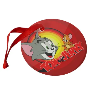 Tom and Jerry, Christmas ornament glass 9cm