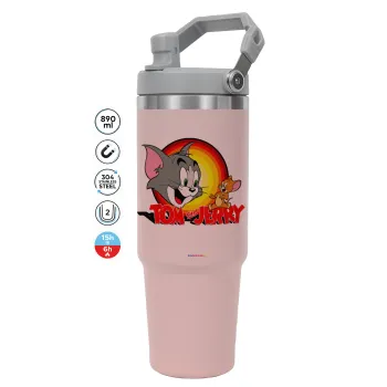 Tom and Jerry, ΡΟΖ χρώματος Θερμός Ανοξείδωτο 890ml (30oz) με χερούλι