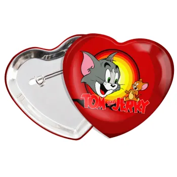 Tom and Jerry, Κονκάρδα παραμάνα καρδιά (57x52mm)