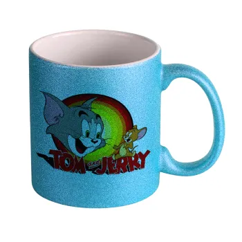 Tom and Jerry, Κούπα Σιέλ Glitter που γυαλίζει, κεραμική, 330ml