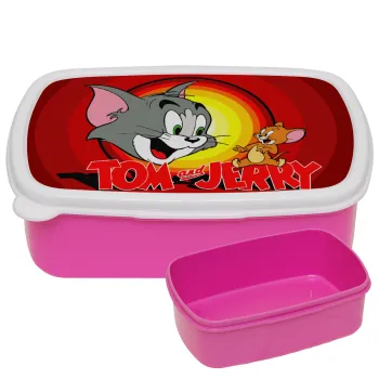 Tom and Jerry, ΡΟΖ παιδικό δοχείο φαγητού (lunchbox) πλαστικό (BPA-FREE) Lunch Βox M18 x Π13 x Υ6cm