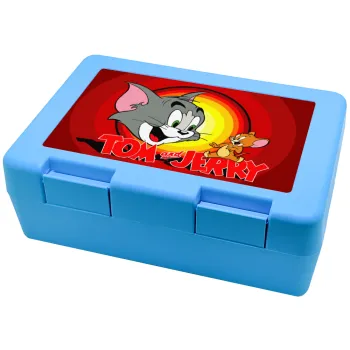Tom and Jerry, Παιδικό δοχείο κολατσιού ΓΑΛΑΖΙΟ 185x128x65mm (BPA free πλαστικό)