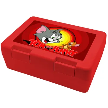 Tom and Jerry, Children's cookie container RED 185x128x65mm (BPA free plastic)