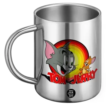 Tom and Jerry, Ανοξείδωτη Μεταλλική Κούπα 450ml - Διπλού Τοιχώματος
