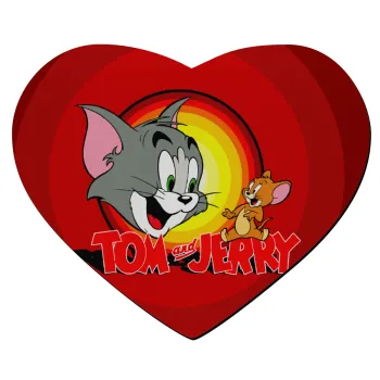 Tom and Jerry, Mousepad heart 23x20cm