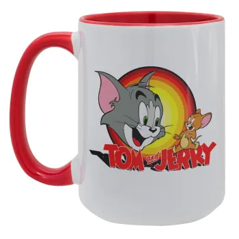 Tom and Jerry, Κούπα Mega 15oz, κεραμική Κόκκινη, 450ml
