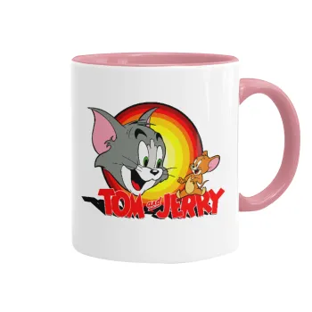 Tom and Jerry, Mug colored pink, ceramic, 330ml