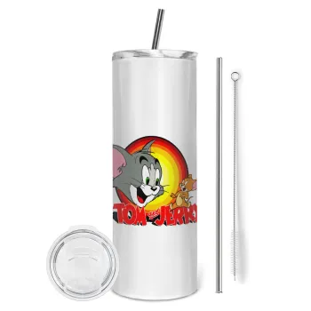Tom and Jerry, Tumbler stainless steel 600ml, with metal straw & cleaning brush