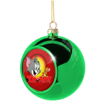 Tom and Jerry, Green Christmas tree ornament ball 8cm