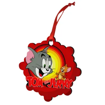 Tom and Jerry, Στολίδι Χριστουγεννιάτικο στολίδι snowflake ξύλινο 7.5cm