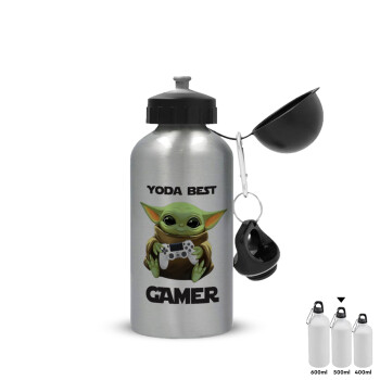 Yoda Best Gamer, Metallic water jug, Silver, aluminum 500ml