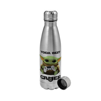 Yoda Best Gamer, Metallic water bottle, stainless steel, 750ml