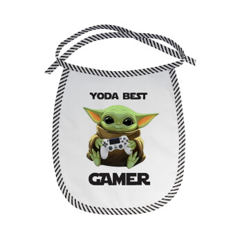 Yoda Best Gamer, Σαλιάρα μωρού αλέκιαστη με κορδόνι Μαύρη