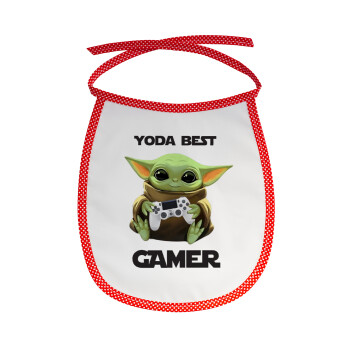 Yoda Best Gamer, Σαλιάρα μωρού αλέκιαστη με κορδόνι Κόκκινη