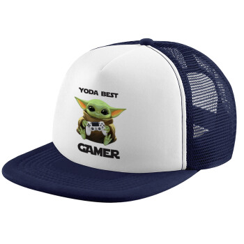 Yoda Best Gamer, Καπέλο Soft Trucker με Δίχτυ Dark Blue/White 