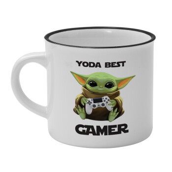 Yoda Best Gamer, Κούπα κεραμική vintage Λευκή/Μαύρη 230ml
