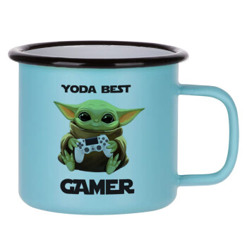Yoda Best Gamer, Κούπα Μεταλλική εμαγιέ ΜΑΤ σιέλ 360ml