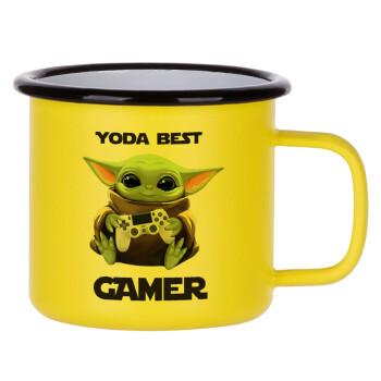 Yoda Best Gamer, Κούπα Μεταλλική εμαγιέ ΜΑΤ Κίτρινη 360ml