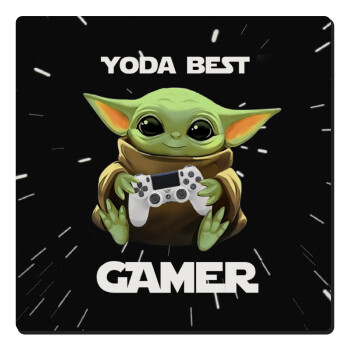 Yoda Best Gamer, Τετράγωνο μαγνητάκι ξύλινο 6x6cm