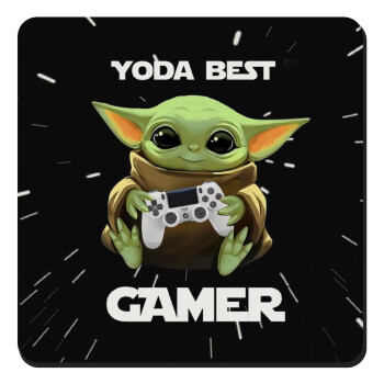 Yoda Best Gamer, Τετράγωνο μαγνητάκι ξύλινο 9x9cm