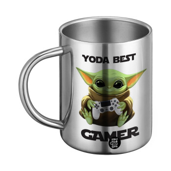 Yoda Best Gamer, Ανοξείδωτη Μεταλλική Κούπα 450ml - Διπλού Τοιχώματος