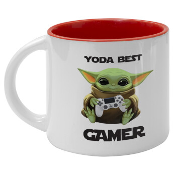 Yoda Best Gamer, Κούπα κεραμική 400ml Λευκή/Κόκκινη
