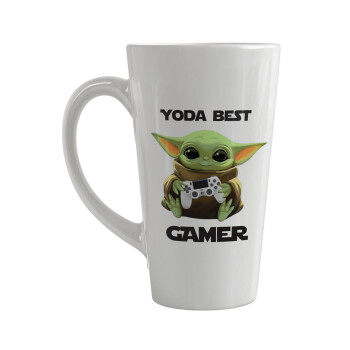 Yoda Best Gamer, Κούπα κωνική Latte Μεγάλη, κεραμική, 450ml