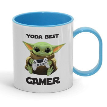 Yoda Best Gamer, Κούπα (πλαστική) (BPA-FREE) Polymer Μπλε για παιδιά, 330ml