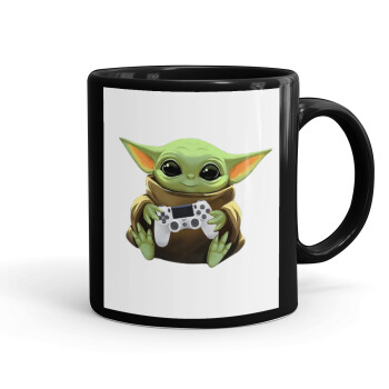 Yoda Best Gamer, Κούπα Μαύρη, κεραμική, 330ml