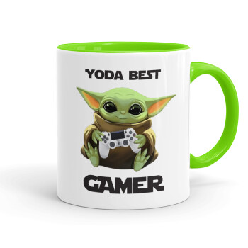 Yoda Best Gamer, Mug colored light green, ceramic, 330ml
