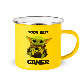 Yoda Best Gamer, Κούπα Μεταλλική εμαγιέ Κίτρινη 360ml