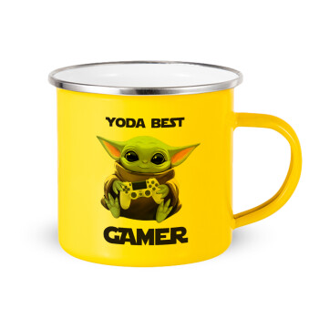 Yoda Best Gamer, Yellow Enamel Metallic Cup 360ml