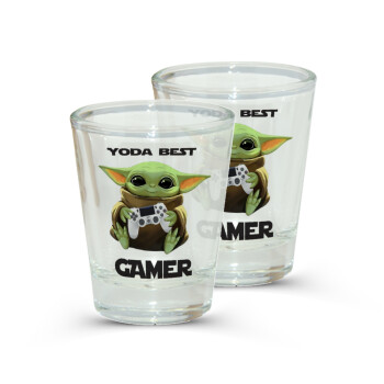 Yoda Best Gamer, Σφηνοπότηρα γυάλινα 45ml διάφανα (2 τεμάχια)