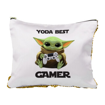 Yoda Best Gamer, Τσαντάκι νεσεσέρ με πούλιες (Sequin) Χρυσό