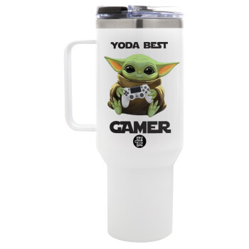 Yoda Best Gamer, Mega Tumbler με καπάκι, διπλού τοιχώματος (θερμό) 1,2L