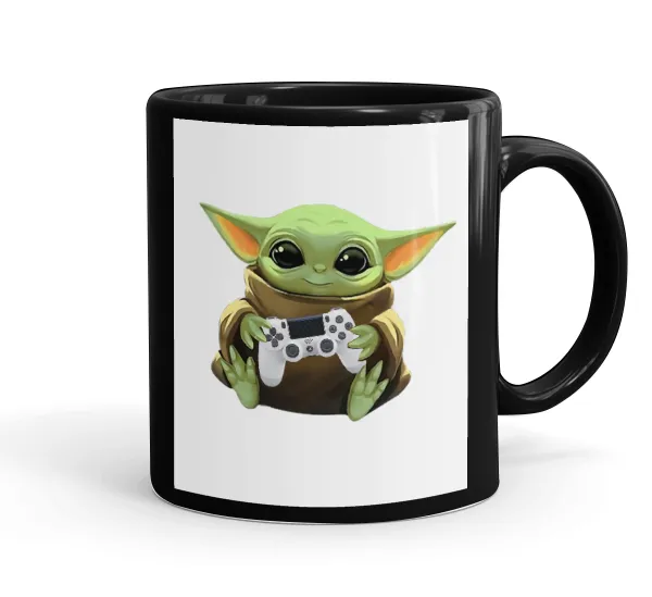 Yoda Best Gamer — Κούπα Μαύρη, κεραμική, 330ml