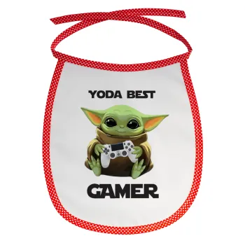 Yoda Best Gamer, Σαλιάρα μωρού αλέκιαστη με κορδόνι Κόκκινη